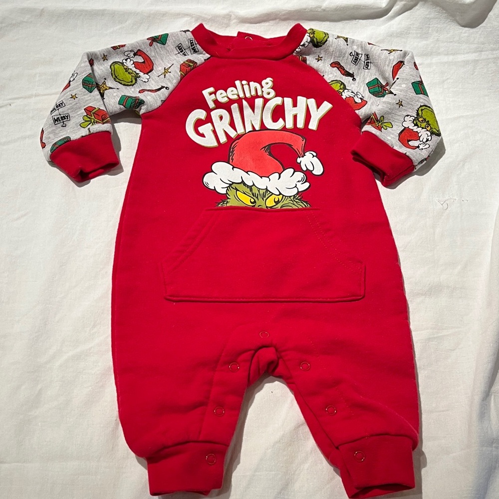 0-3M Grinch Red Kids One Piece